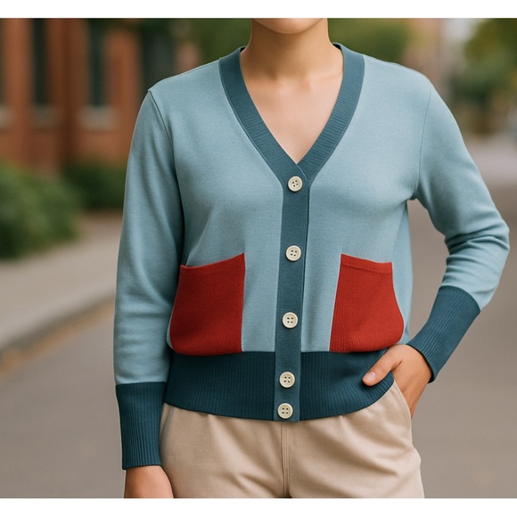 Ecru Emissary Women’s Wool Blend button cardigan size small - Picture 1 of 7
